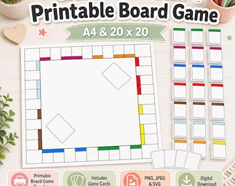 Printable Monopoly -style Game - Create Your Own Board Game  - printable games - Family Game Night Printable - Classroom Board Game Template