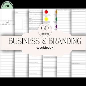Printable branding workbook and business planner for new start ups or rebranding - Business planner - printable planner - Branding workbook