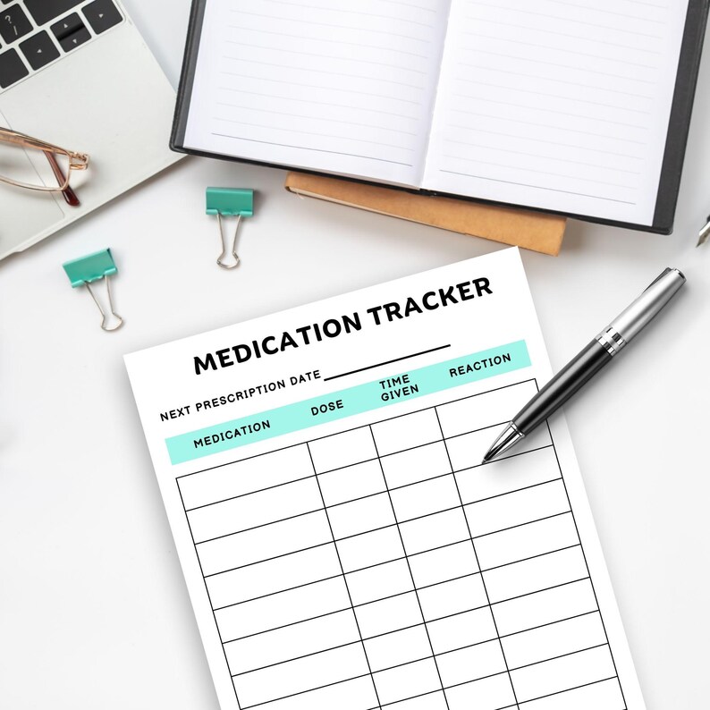 File Header Medication Printable Medication Tracker , Planner Insert Page, - Etsy