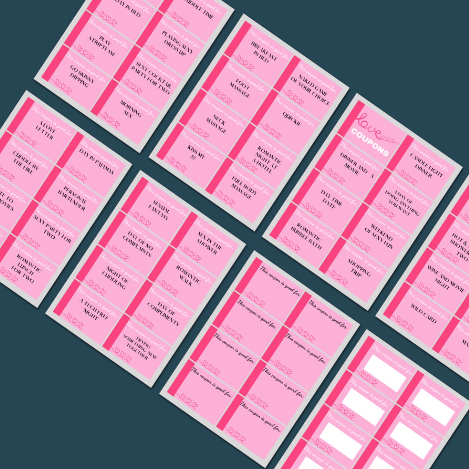 Pink Printable Love Coupons Valentine Pink PRINTABLE | Etsy