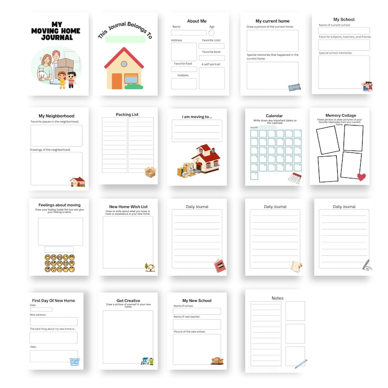 Printable Kids Moving Journal