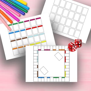 Printable Monopoly -style Game - Create Your Own Board Game - printable games - Family Game Night Printable - Classroom Board Game Template image 3