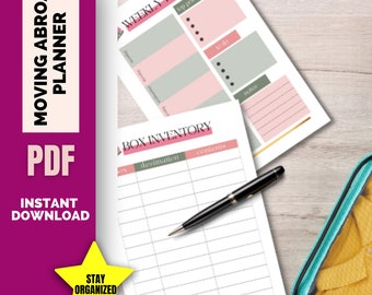 Printable moving checklist | moving abroad checklist | Moving abroad planner | Printable checklist | Relocation Planner |  Relocation Binder