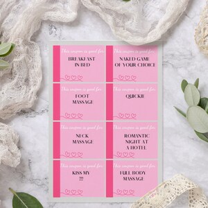 Pink Printable Love Coupons, Valentine Pink PRINTABLE, Printable Gifts ...