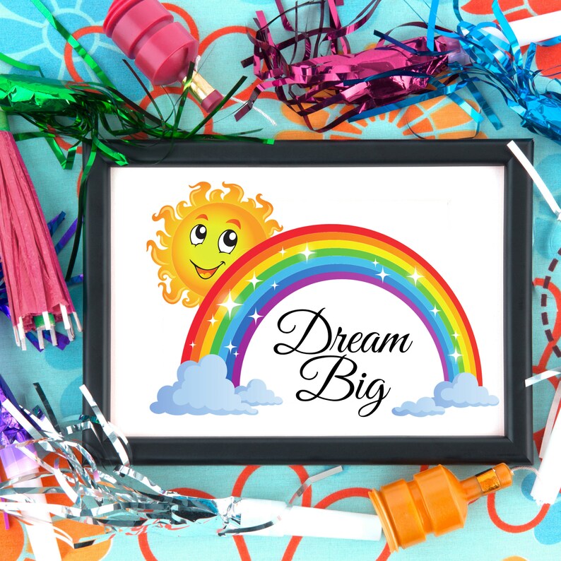 Nursery Digital Printable Kids Wall Decor Rainbow Printable dream big Rainbow Wall Decor printable wall decor gifts