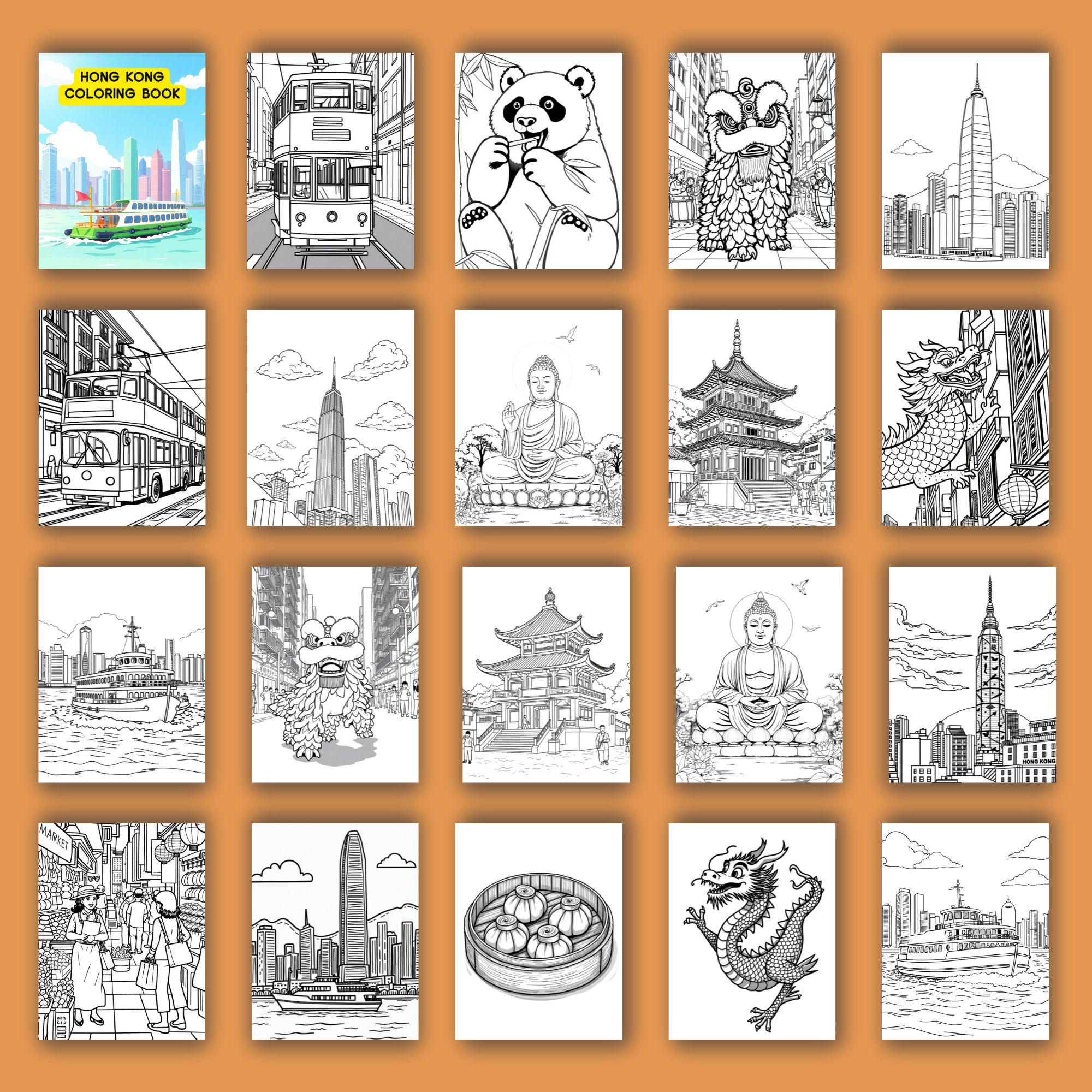 Printable Hong Kong Coloring Book - Cityscape Colouring - Travel ...