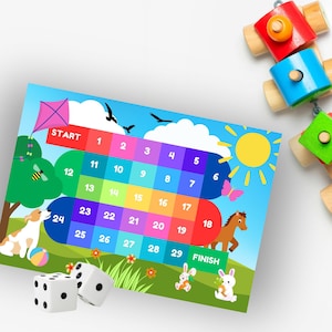 Jogo de tabuleiro temático de animais e natureza para impressão / modelo de jogo de tabuleiro ESL / jogos educativos / jogo para impressão de natureza / jogos de números para impressão