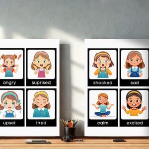 Printable Feelings Flashcards for Kids - For girls - Emotions cards - snap games - feelings games Emotions flashcards