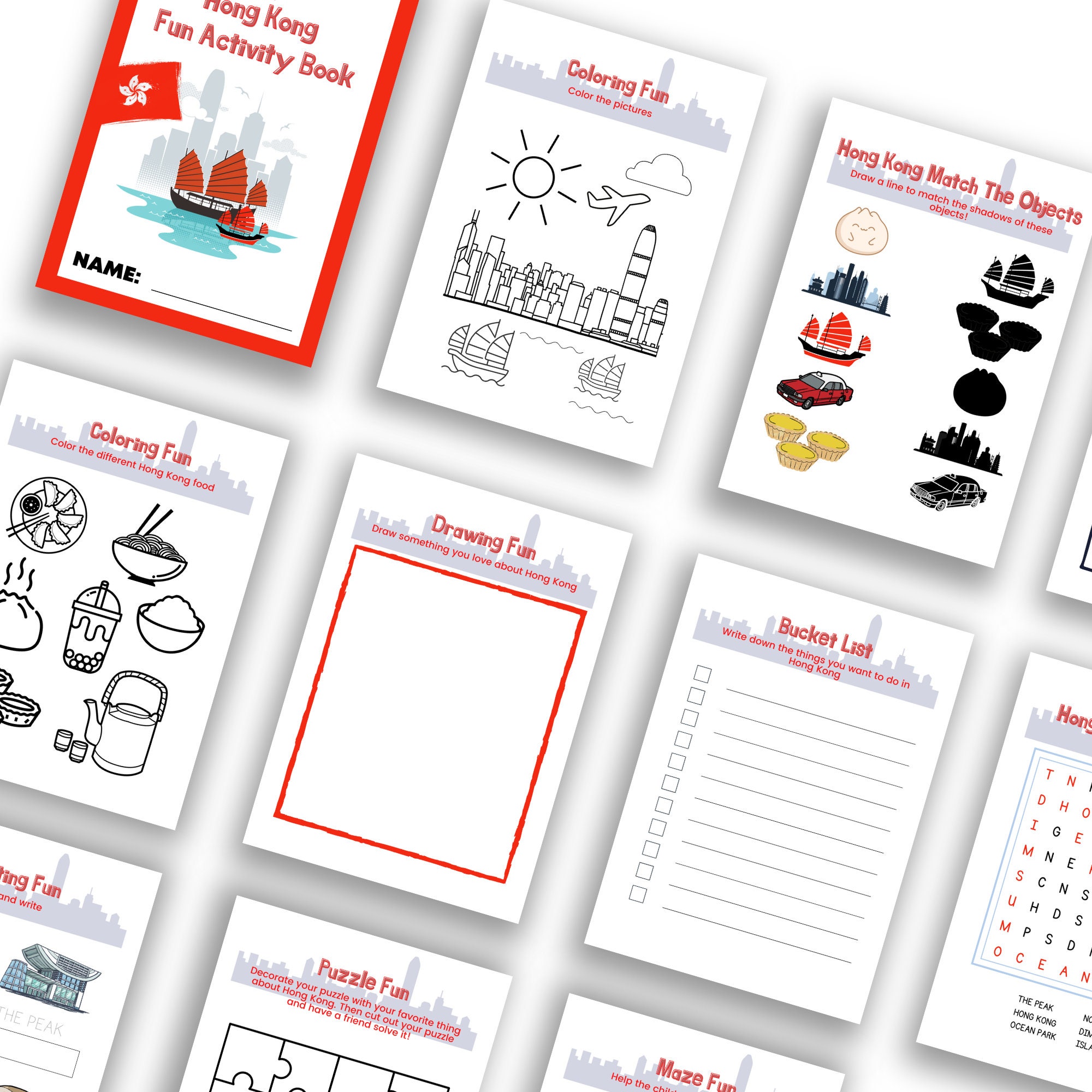 Hong Kong Printable Activity Book, Hong Kong, Printable Hong Kong ...