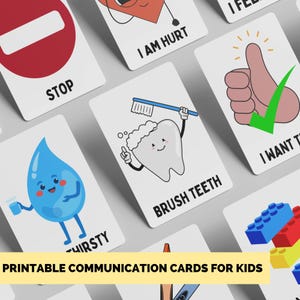 Afdrukbare sleutelhangerkaarten voor draagbare communicatie - flashkaarten - non-verbaal - spraak en taal - communicatiehulpmiddelen voor kinderen
