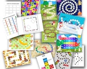 11 Printable Games for Kids - Bundle Set  Printable Dice - Family Board Game, KIDS board Games PDF, Downloadable Board Games,