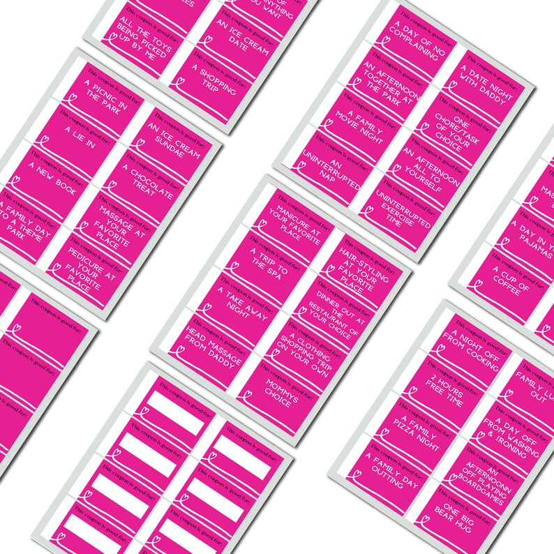 Printable MOTHERS DAY Coupons Editable Coupon Book, Mummy Vouchers ...