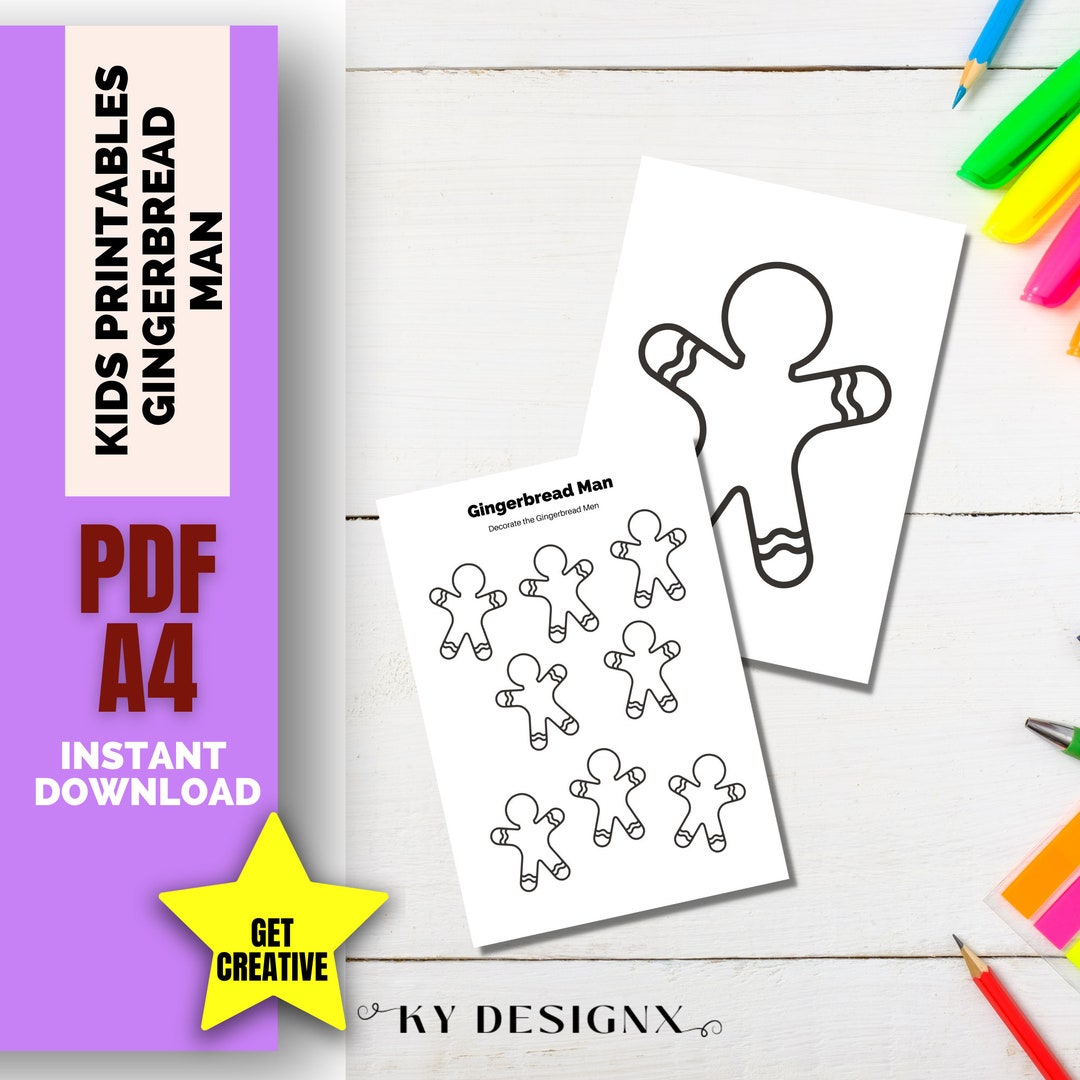 Gingerbread Man Printable Worksheet, Gingerbread Man Coloring Pages ...