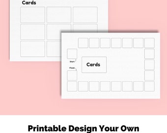 Diseña tu propio juego de mesa / Juego de mesa en blanco imprimible / Juegos de mesa DIY /