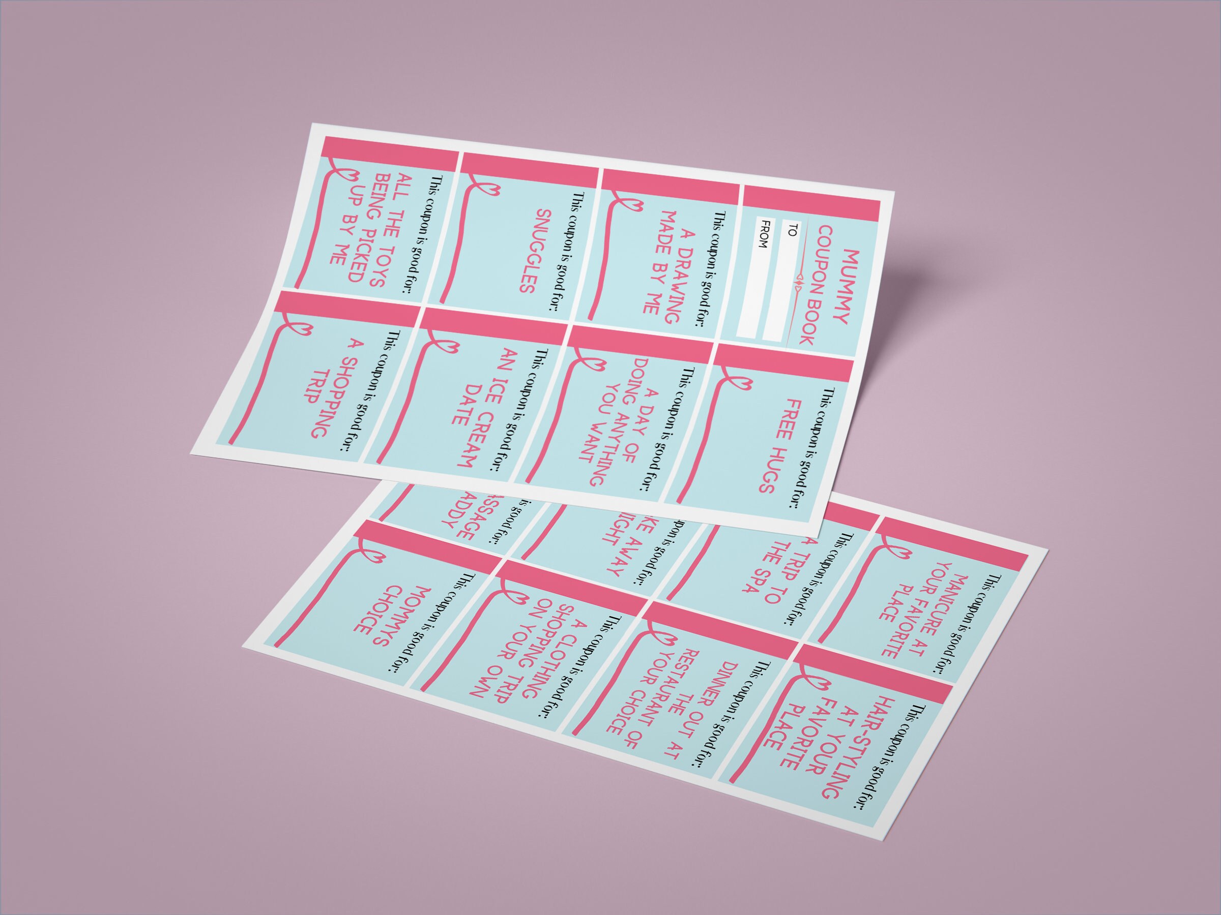Printable MOTHERS DAY Coupons - Editable Coupon Book, Mummy Vouchers ...