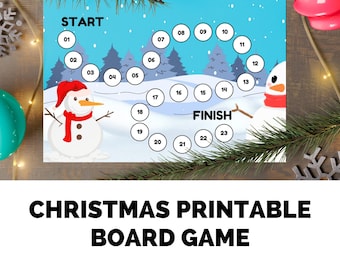 Christmas printable board game,  Family Board Game, Winter Board Game, Holiday Game Night, Xmas Game, Printable Winter Activity.