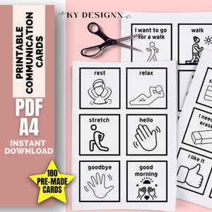 Afdrukbaar communicatiebord, communicatiekaarten, hulpmiddelen voor speciale onderwijsbehoeften, printables logopedie, spraakvertraging