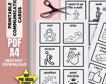 Printable Communication Board, Communication cards, resources for Special Educational needs, Speech Therapy printables, speech delay