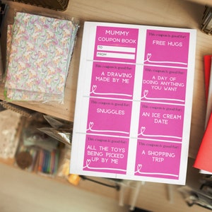 Druckbare MUTTER TAG Gutscheine - bearbeitbares Gutscheinbuch, Mama Gutscheine, druckbare Geschenke für Mama, Muttertagsgeschenke, bearbeitbare Gutscheine für Mama,