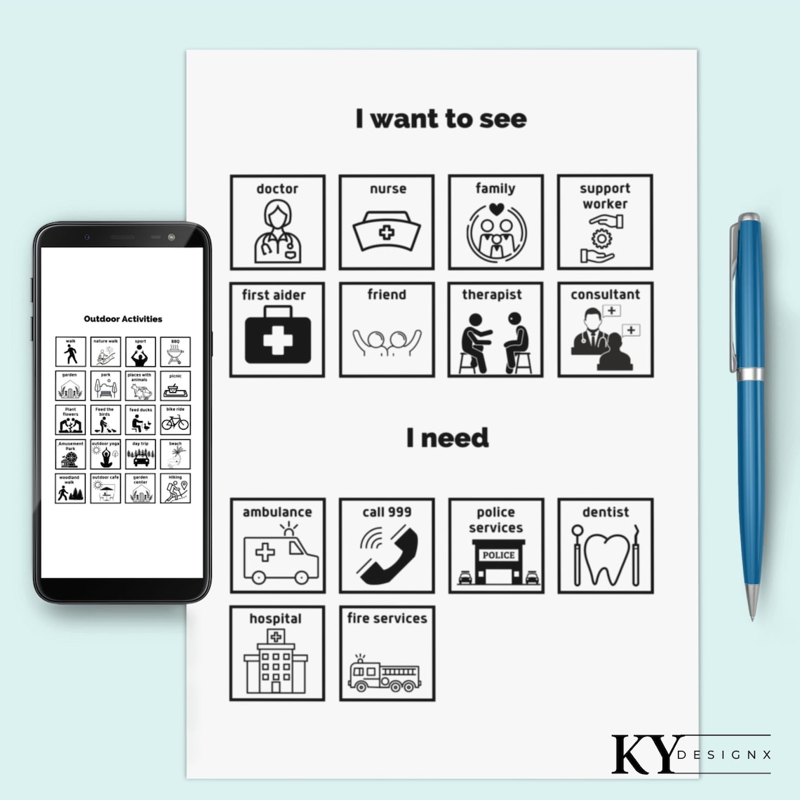 Printable Picture Communication Boards for Adults and Seniors With