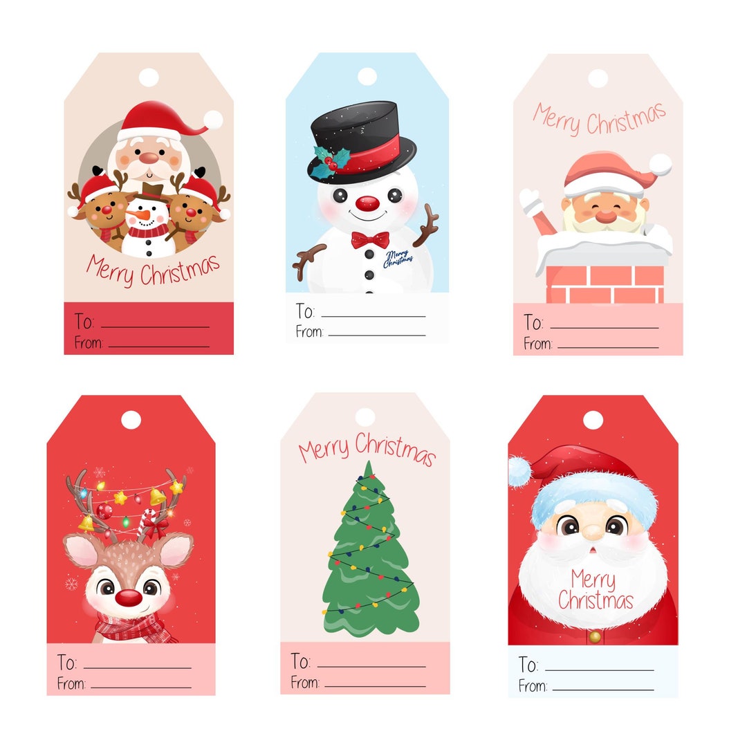 Printable Christmas Gift Tags Xmas Gift Tags Santa Gift Tags Xmas