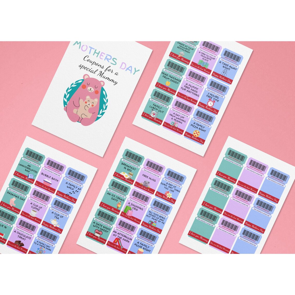Printable Coupons for Mummy Mothers Day, Mothers Day Printable for Kids ...