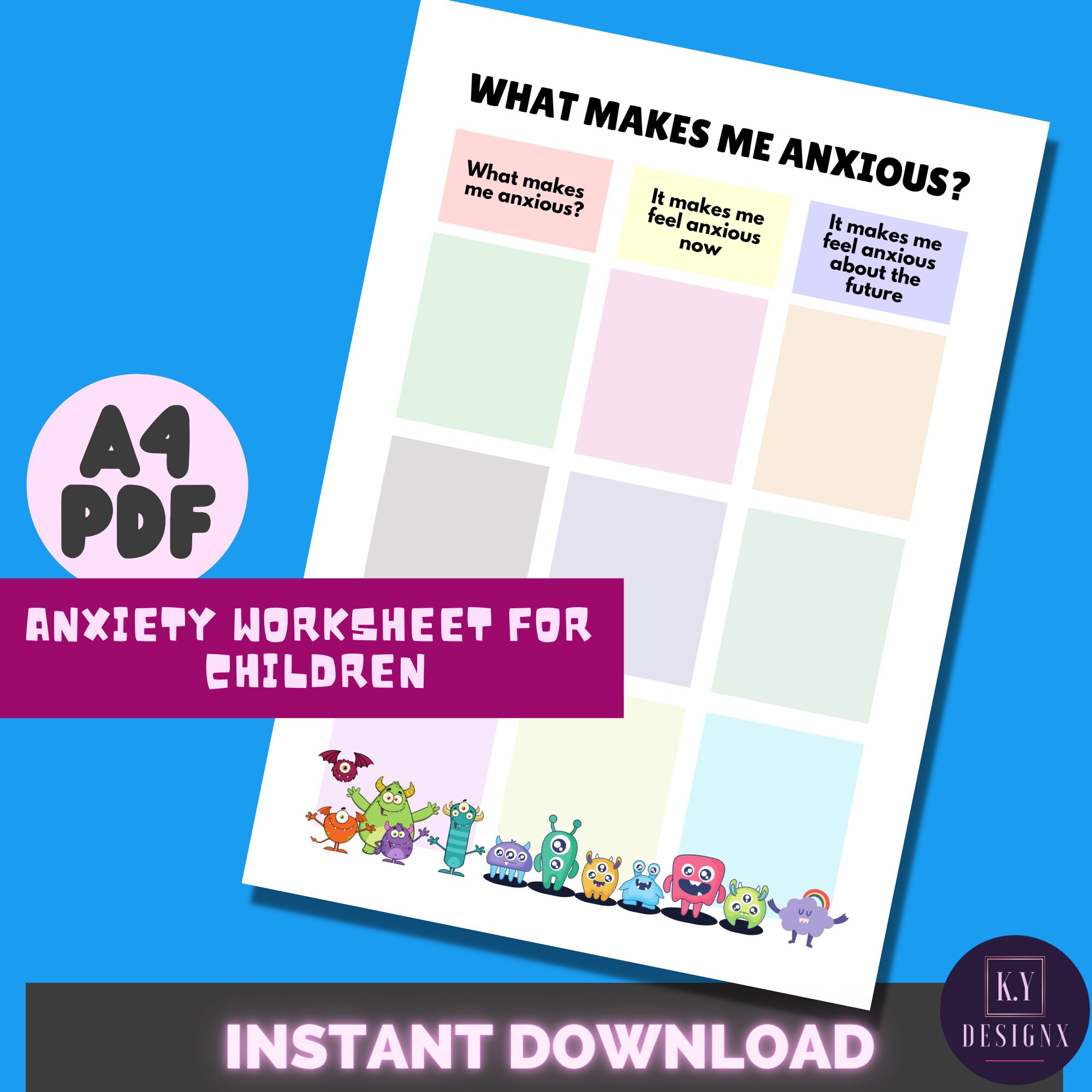 Printable Overcoming Anxiety Worksheets for Children, Anxiety in Children, Printables for ...