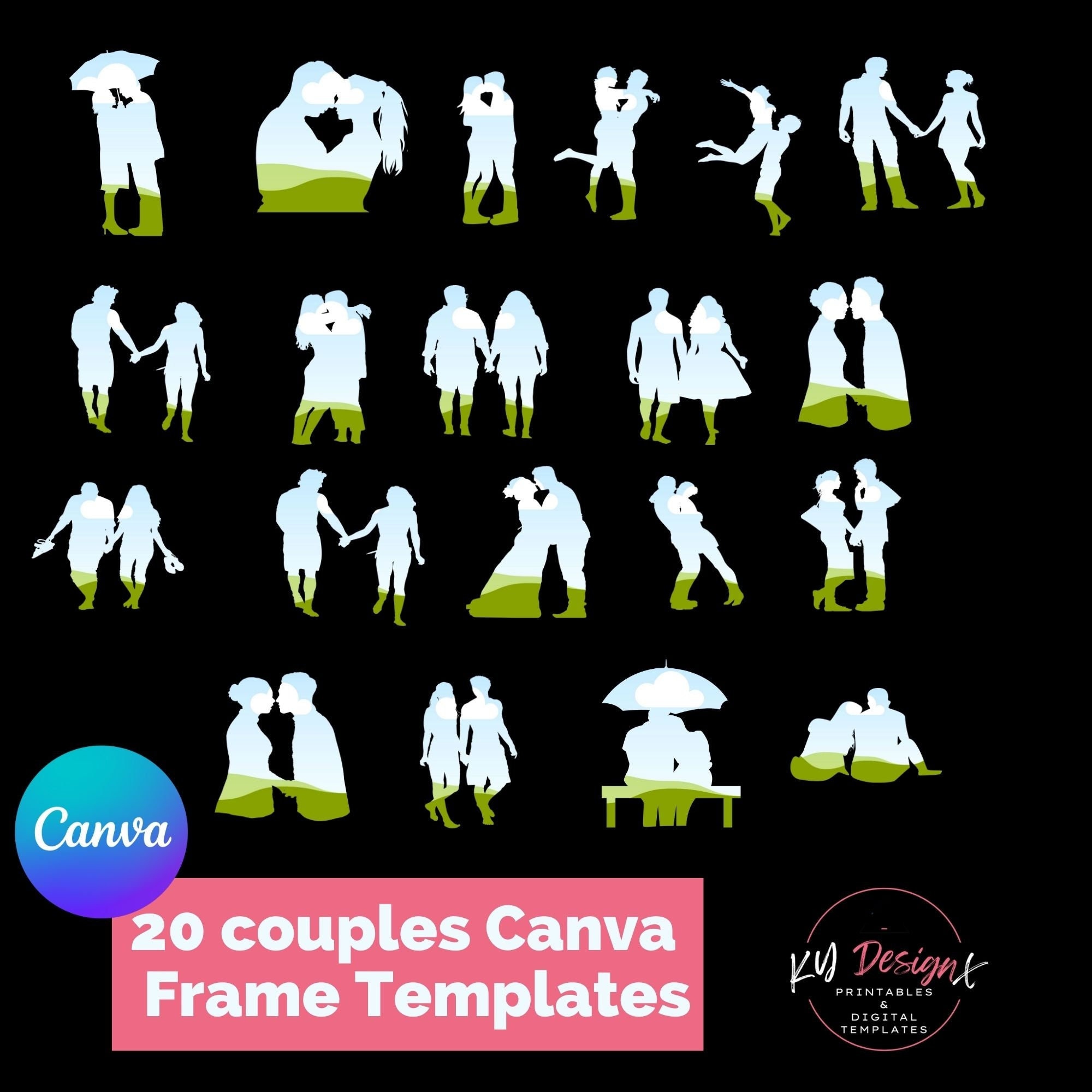 Customizable Program Frames 20 Customizable Canva Frames Couples, Canva Templates, Canva Custom ...