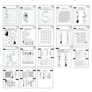 Printable Halloween Workbook, 31 Page Halloween Worksheets, Halloween ...