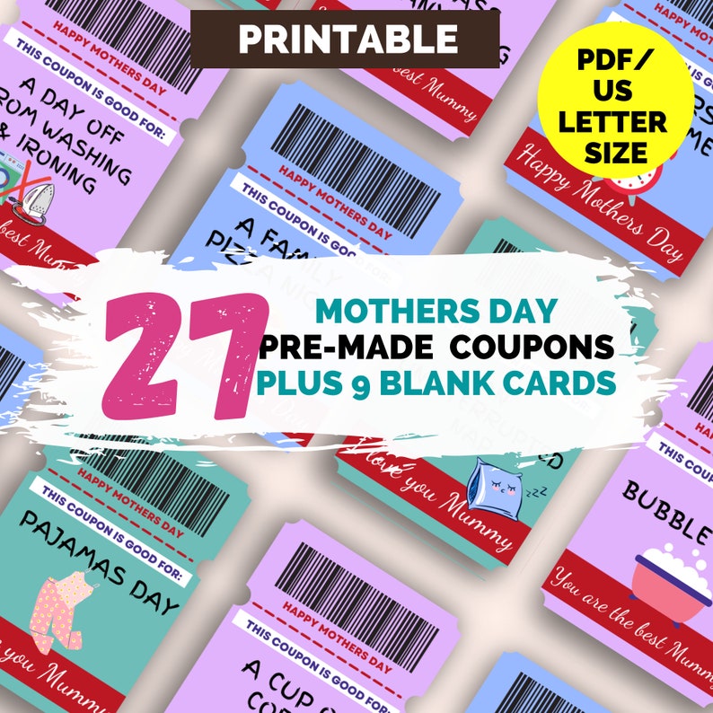 Printable Coupons for Mummy Mothers Day, Mothers Day Printable for Kids ...