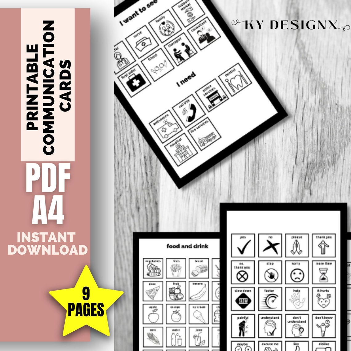 Printable Communication Board for Non-verbal or Recovery From Illness