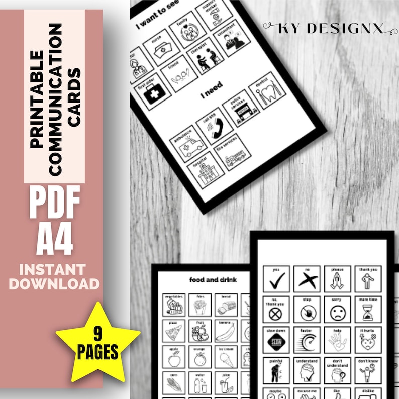 Printable Communication Board for Nonverbal or Recovery From Illness, Communication Aids Etsy