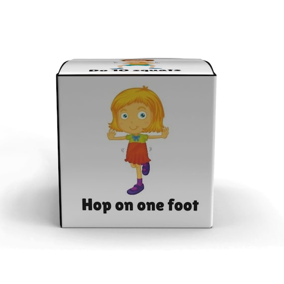 Printable Exercise Dice for Kids, Printable fitness dice, Fun workout dice for children, Classroom brain break dice, Movement dice