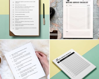 moving abroad checklist | Printable moving checklist | pre-made moving abroad checklist | relocation checklist, international move, digital