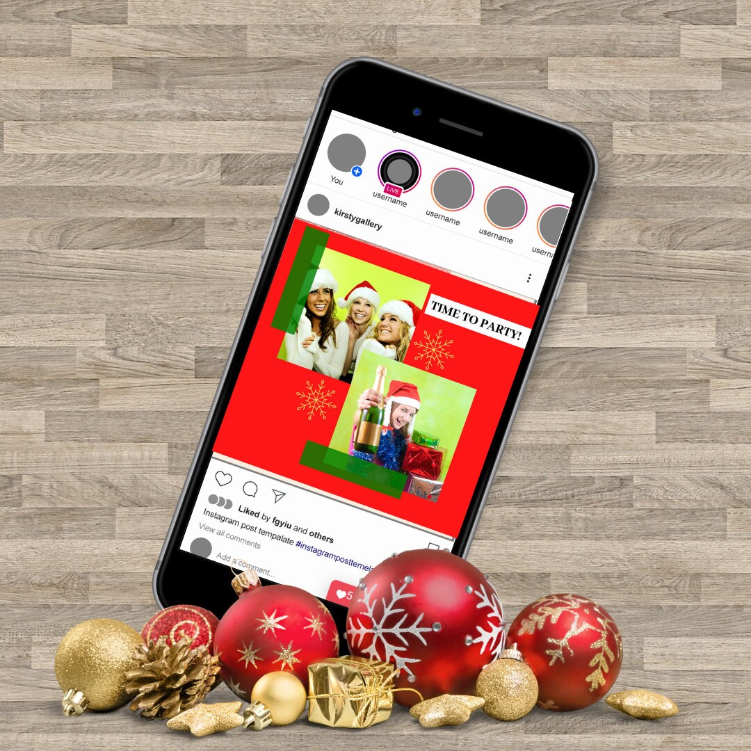 Christmas Instagram Templates Instagram Posts Editable IG - Etsy