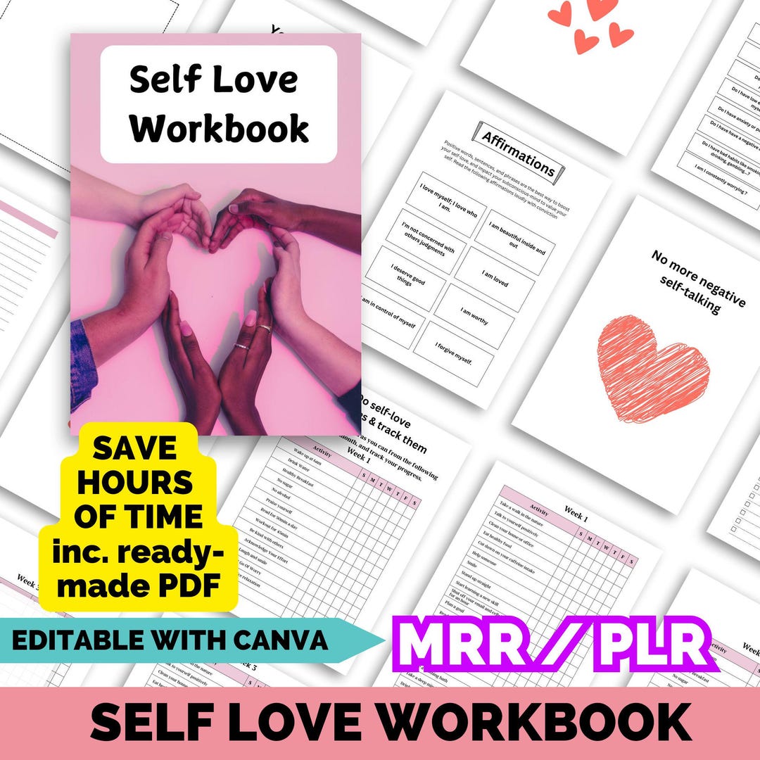 Self Love Workbook With Master Resell Rights, MRR and PLR -planner Mrr ...
