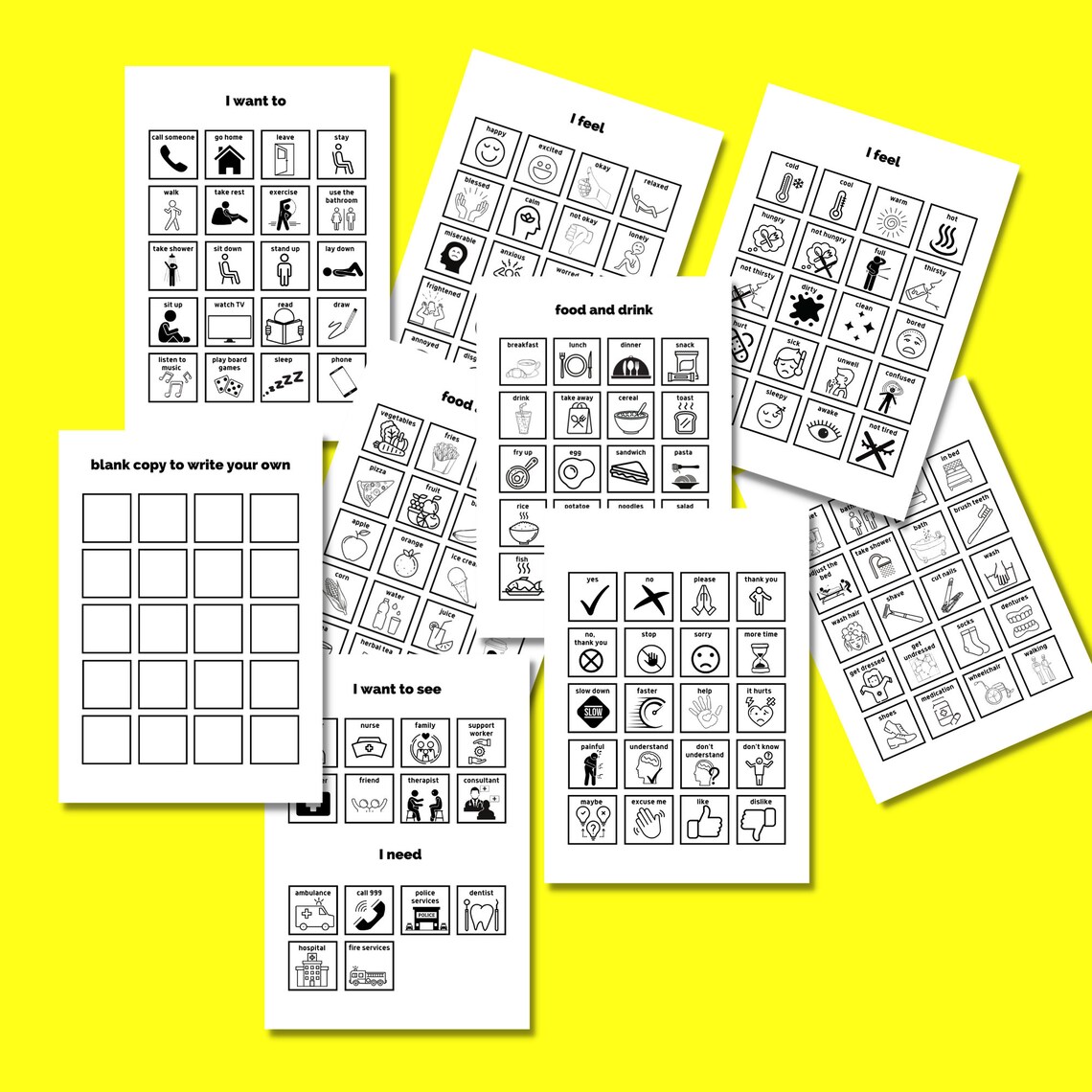 Printable Communication / VISUAL Board for Non-verbal Autism - Etsy