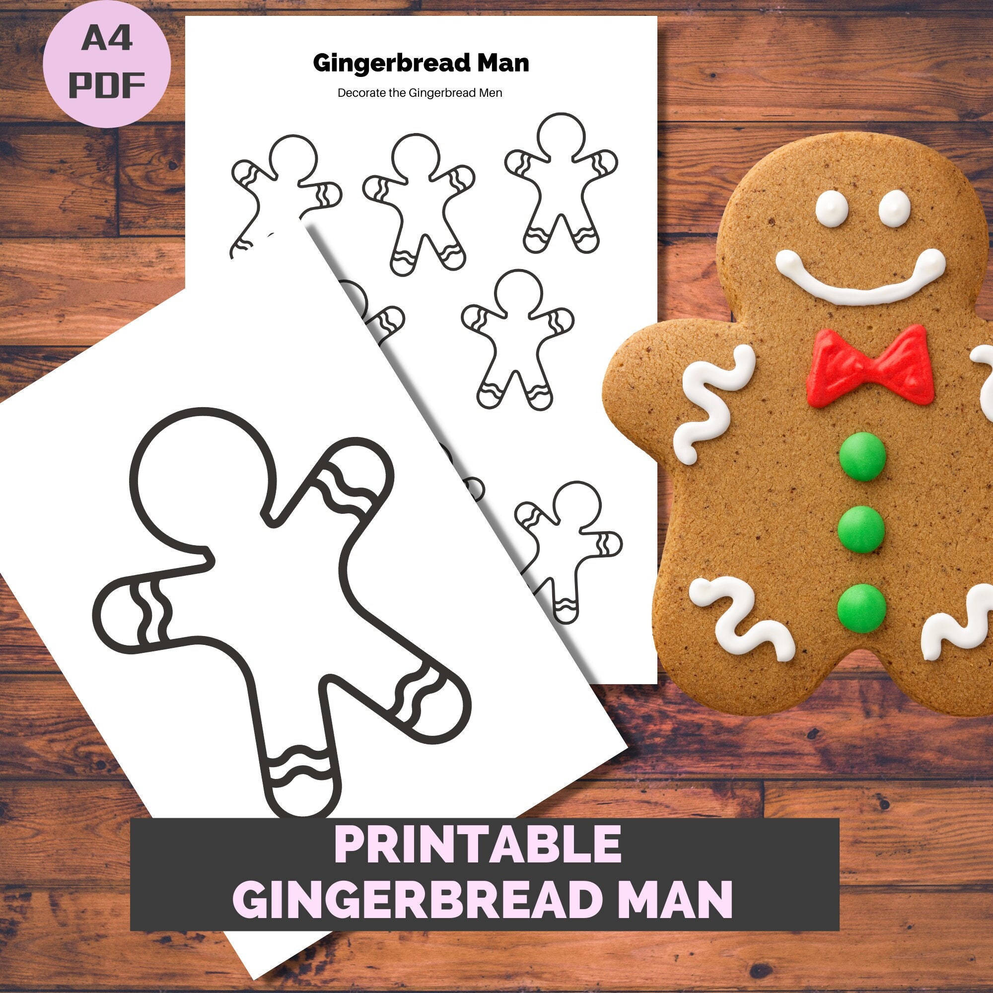 Gingerbread Man Printable Worksheet, Gingerbread Man Coloring Pages ...