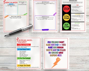 Managing Anger Workbook for Kids | Printable Anger Management Activities | Emotional Regulation Worksheets | SEL Resources for Children