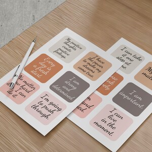 42 druckbare Affirmationskarten zur persönlichen Verbesserung, Kinder, Erwachsene und Jugendliche / Motivationskarten
