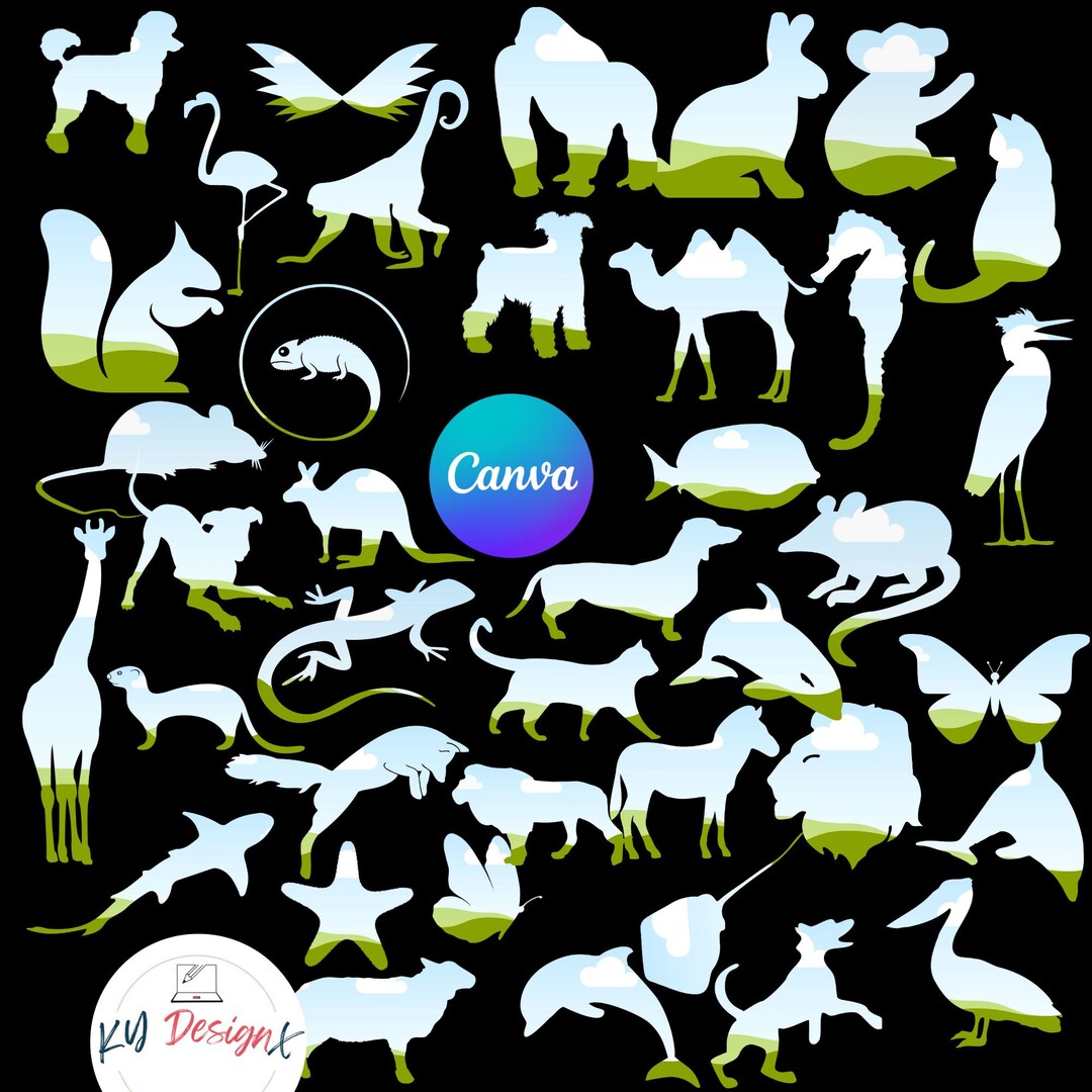 40 Animal Canva Frames, 40 Custom Made Canva Frames, Animal and Sea ...