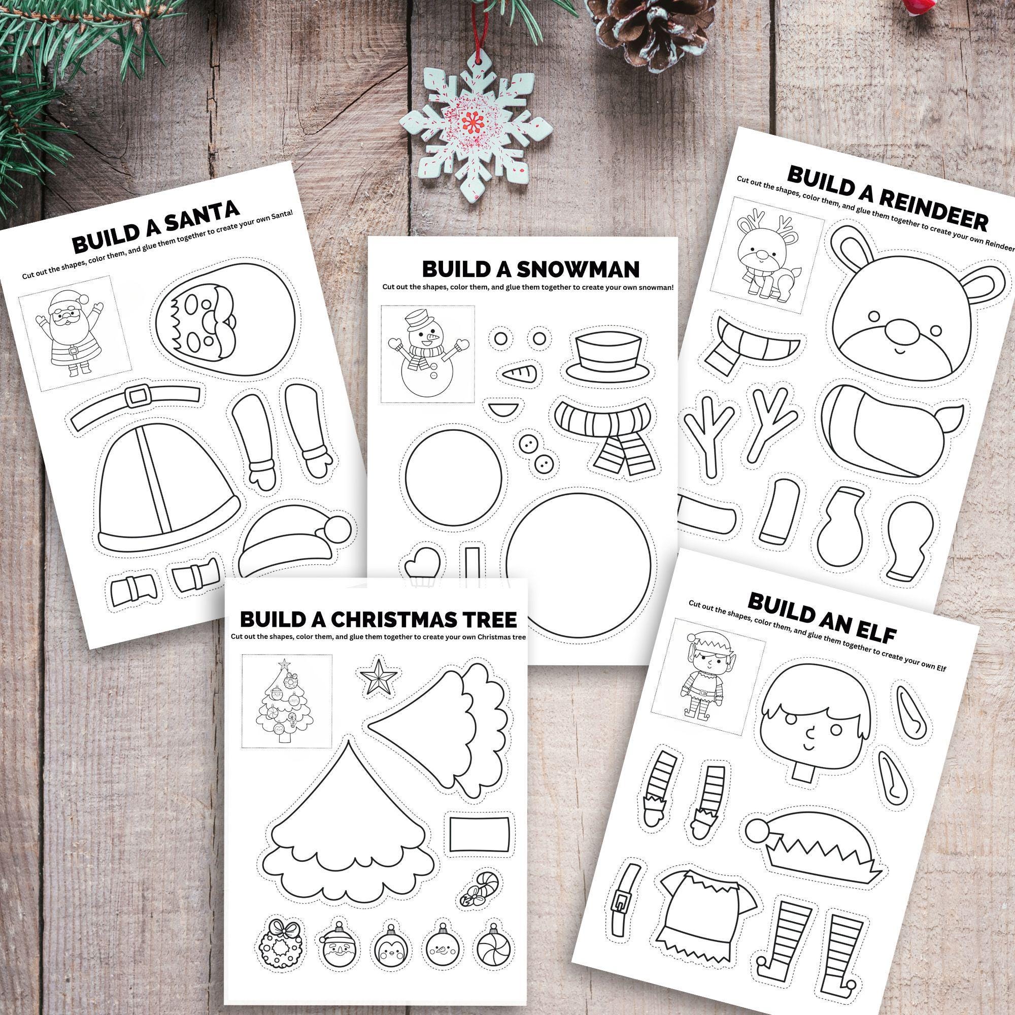 Fun printable Christmas Activity - Build Your Own Santa, Snowman,…