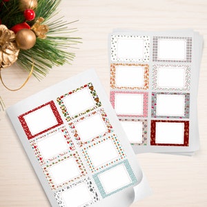 Printable christmas labels– Colorful Christmas labels - xmas printable labels, Return Address Labels,