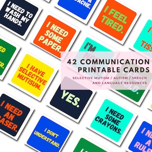 Afdrukbare communicatiekaarten voor non-verbaal, autisme, kinderen, selectief mutisme, leerstoornissen, tieners, visuele communicatiekaarten