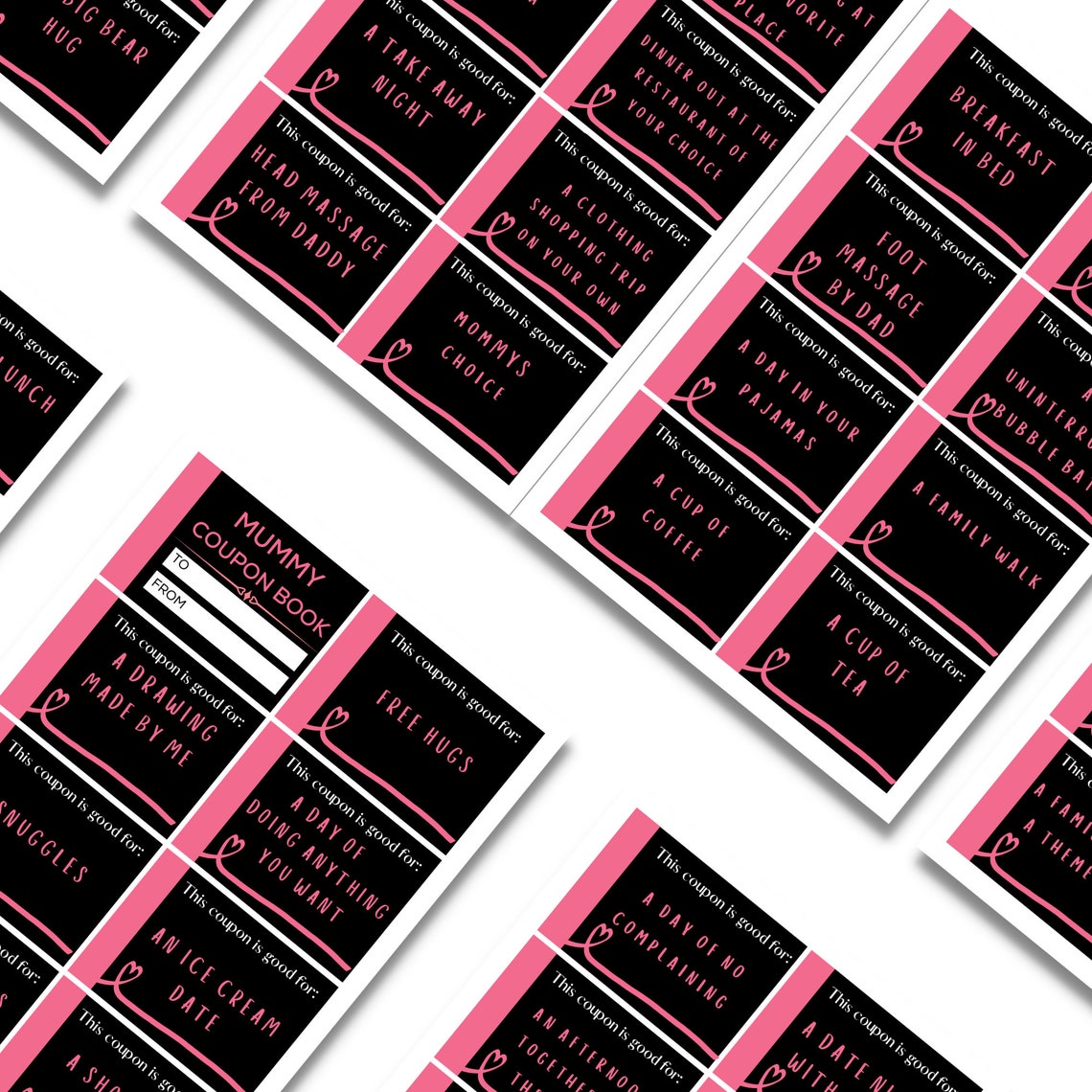 Printable MOTHERS DAY Coupons Editable Coupon Book, Mummy Vouchers ...