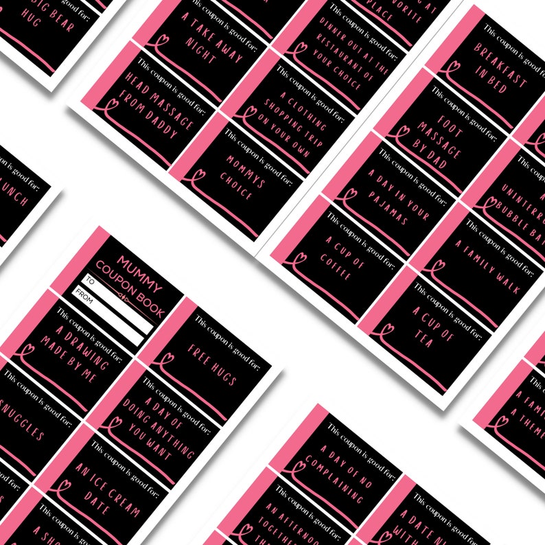 Printable MOTHERS DAY Coupons Editable Coupon Book, Mummy Vouchers ...