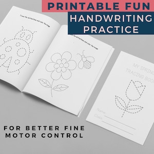 Printable handwriting spring workbook,printables for fine motor development, handwriting practice printables for kids, spring printables