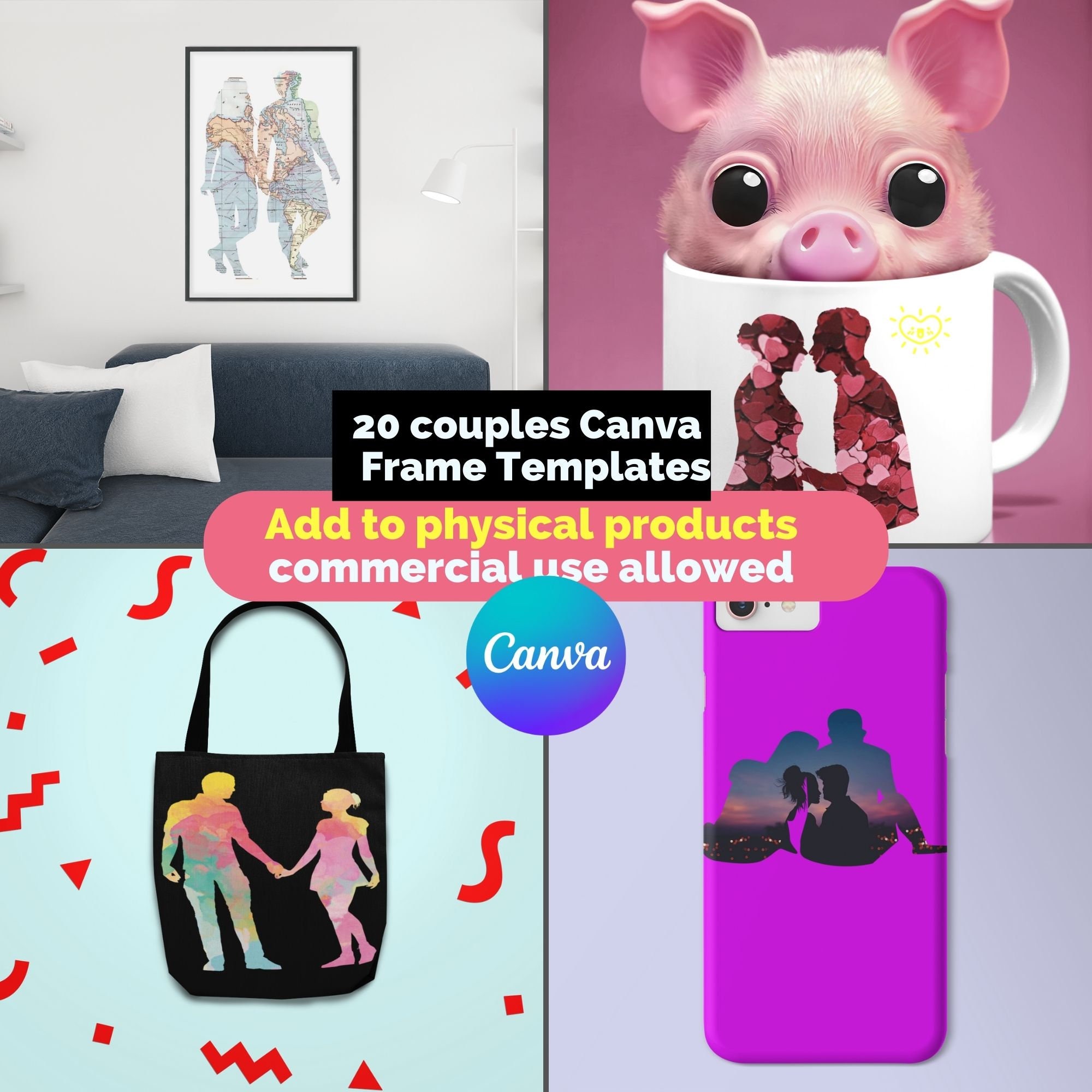 Customizable Program Frames 20 Customizable Canva Frames Couples, Canva Templates, Canva Custom ...