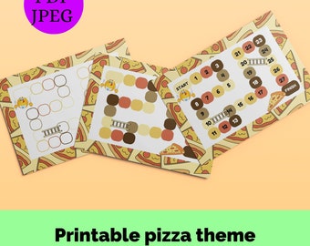 Pizza themed printable board game / printable board game templates for kids / Pizza theme / ESL printables / printable pizza game