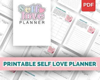 Self-Love Planner PDF | Printable Self-Care Journal | Daily & Weekly Reflection Worksheets Mindfulness AND Gratitude - Motivational planner